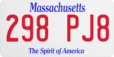 MA license plate 298PJ8