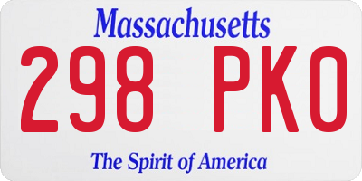 MA license plate 298PK0