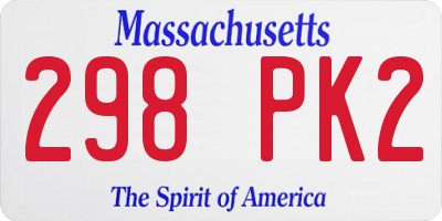 MA license plate 298PK2