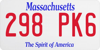 MA license plate 298PK6