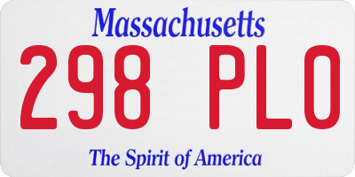 MA license plate 298PL0