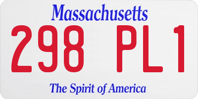 MA license plate 298PL1