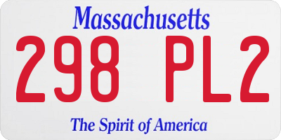 MA license plate 298PL2