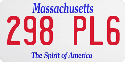 MA license plate 298PL6