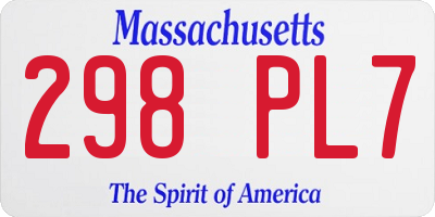 MA license plate 298PL7
