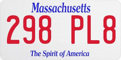 MA license plate 298PL8