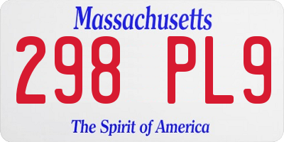 MA license plate 298PL9