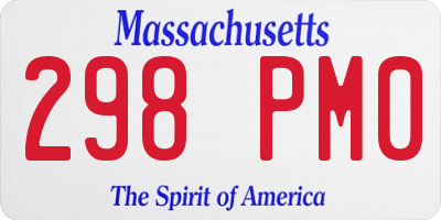 MA license plate 298PM0
