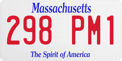 MA license plate 298PM1