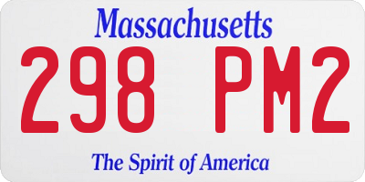 MA license plate 298PM2