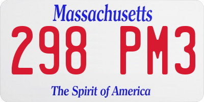 MA license plate 298PM3