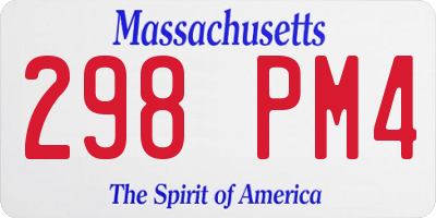 MA license plate 298PM4