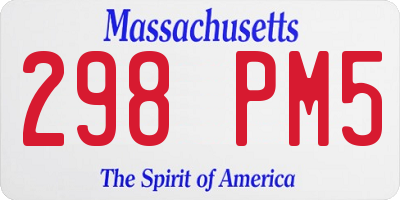 MA license plate 298PM5