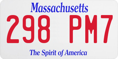 MA license plate 298PM7