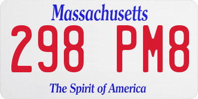 MA license plate 298PM8