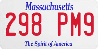MA license plate 298PM9