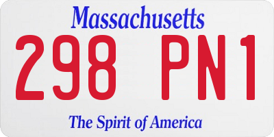 MA license plate 298PN1