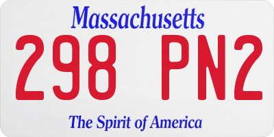 MA license plate 298PN2