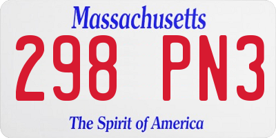 MA license plate 298PN3
