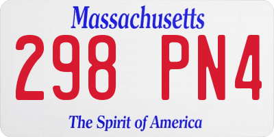 MA license plate 298PN4