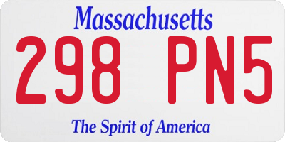MA license plate 298PN5