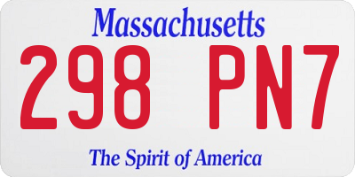 MA license plate 298PN7