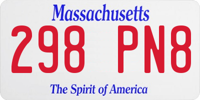 MA license plate 298PN8