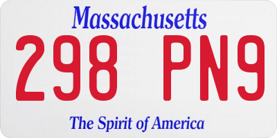MA license plate 298PN9