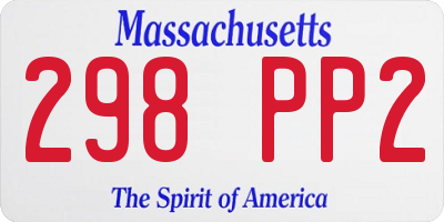 MA license plate 298PP2