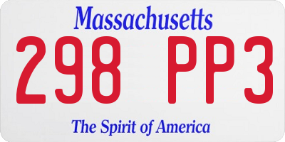 MA license plate 298PP3
