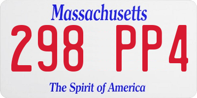 MA license plate 298PP4