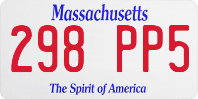 MA license plate 298PP5