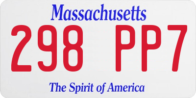 MA license plate 298PP7