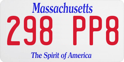 MA license plate 298PP8