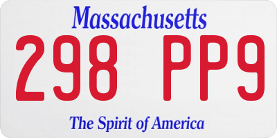 MA license plate 298PP9