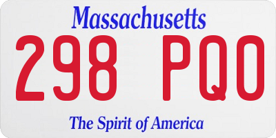 MA license plate 298PQ0