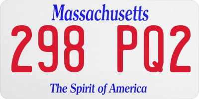 MA license plate 298PQ2