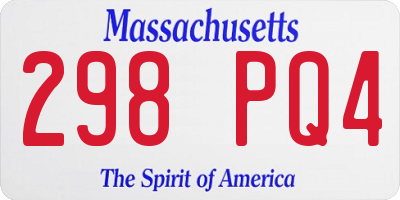 MA license plate 298PQ4