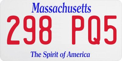MA license plate 298PQ5