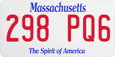 MA license plate 298PQ6