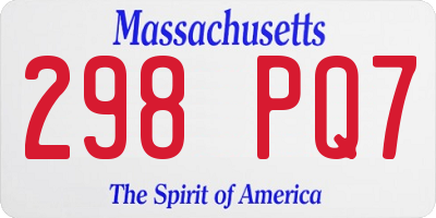 MA license plate 298PQ7