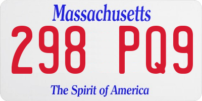 MA license plate 298PQ9