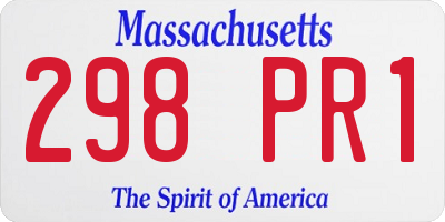 MA license plate 298PR1