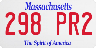 MA license plate 298PR2