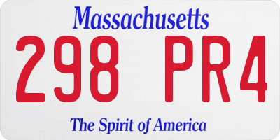 MA license plate 298PR4