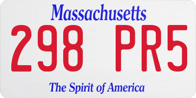 MA license plate 298PR5