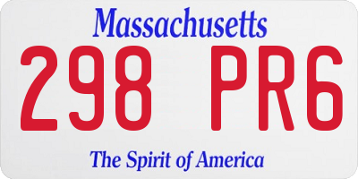 MA license plate 298PR6
