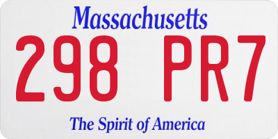 MA license plate 298PR7