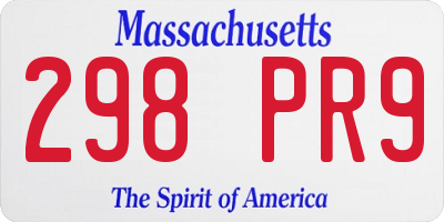 MA license plate 298PR9