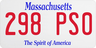 MA license plate 298PS0